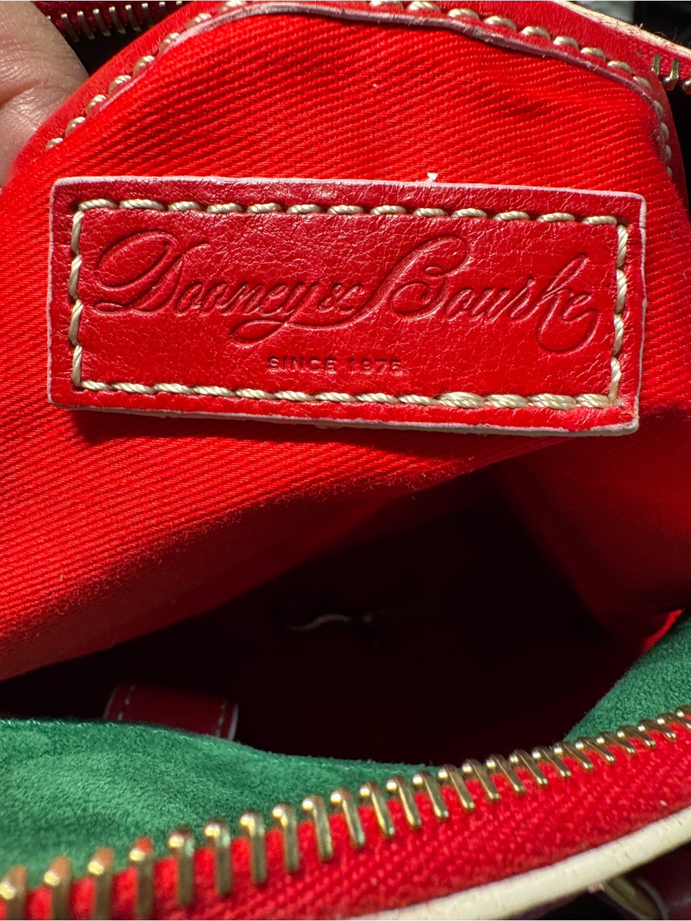 Dooney & Bourke Red Leather Satchel  Tassel Crossbody Strap Florentine Savannah - Picture 9 of 16